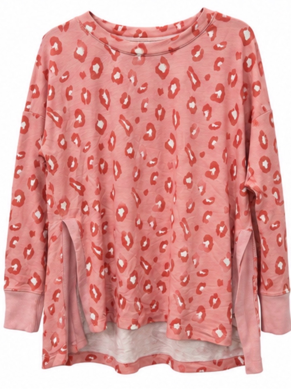 Wonderly Studio Pink Leopard Print Oversized
Sweatshirt Tunic Size